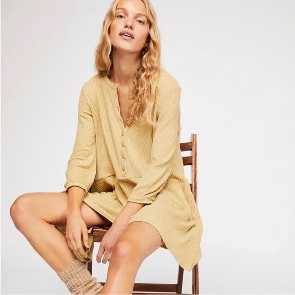 Free People Dresses & Skirts - Free People‎ Beach Blossom Button Up T-Shirt Dress